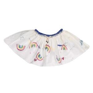 Zara Baby Skirt Girls 12–18 Months Ivory Rainbow Tulle Elastic Waist A-Line Tutu